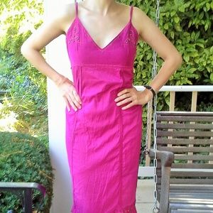 Tutti Graffiti Pink Beaded Cotton Dress, NWT